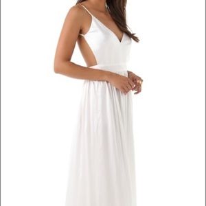 Contrarian bibb white maxi dress silk size 2